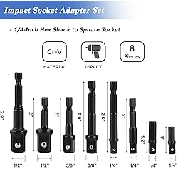 Mesee 12 In 1 Impact Socket Adapter Set, Air Impact