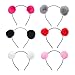 Coobbar 6Pcs Cute Faux Fur Pom Balls Headbands Girls' Hairbands Bath Spa Make Up Headbands for Women (Colorful 1)