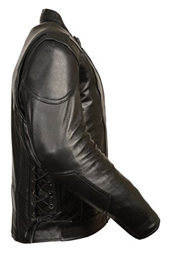 Milwaukee Men's Premium Leather Vented Scooter Jacket (Black, Small)