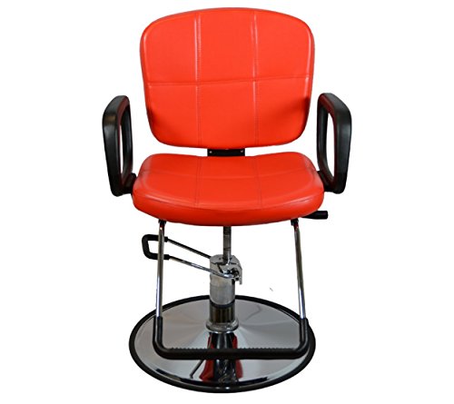 LCL Beauty Red Reclining Hydraulic All Purpose Cutting & Shampoo Barber Salon Chair