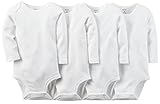 Carters Boys Baby 4-pk. White Bodysuit Set Long Sleeve