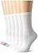 Hanes Women's Comfort Blend Crew Sock, White with Pink/Assorted Toes,Shoe size 5-9/Sock Size 9-11 (Pack of 6)