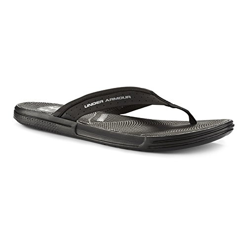 Under armour men s micro g ev sandals, black/metallic silver, 13