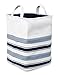 BirdRock Home Canvas Laundry Hamper with Handles | Blue Stripes | Transport Easily | Dirty Clothes Storage | Bendable and Foldable | Rectangle Laundry Bag