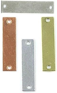 Stamping Out Loud .25 inch x 2.50 inch metal rectangles 2 holes for making bar bracelets Copper 24G Qty 10