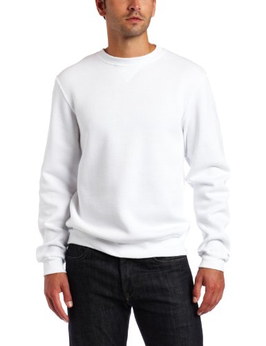 Soffe sudadera con cuello redondo para hombre, blanca, grande