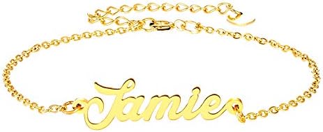 Personalized Name Bracelet 18k Gold Plated Link Bracelet, Custom Made Jewelry in Any Name, Gift for Women