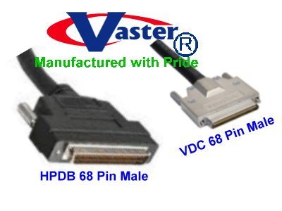 SCSI Cable, SCSI-5 (VHDCI) 0.8mm Male to SCSI-3 (HPDB68) 68-Pin Male Cable, 6 Ft