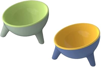 Zayejod Cat Bowls Tilted Raised Two Feeding Bowls Stand 15° Incline