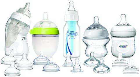 First Foods Baby Bottle Starter Variety Pack (Dr. Brown's, Tommee Tippee, Avent Natural, Playtex Nurser, Comotomo)