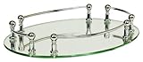 Taymor Chrome Oval Vanity Mirror Tray with Rails