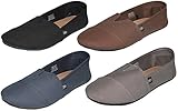 Mens Canvas Slip on Shoes Sneakers. Available in Navy, Gray, Black, and Brown