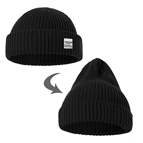 ZOWYA MENS WINTER KNIT BEANIE HAT, RIB WATCH...