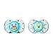 Tommee Tippee Fun Style Pacifiers, Symmetrical Design, BPA-Free Silicone Binkies, 6-18m, 2 Count, Colors and Designs Vary