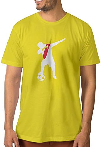 MarthaStill A Man Wearing A Peruvian Flag Stepping On A Football Men's Funny T-Shirts