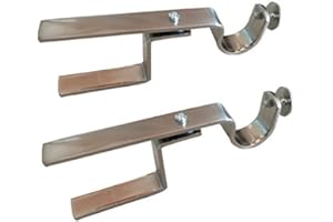 THE NONO BRACKET COMPANY NoNo Bracket XL - Inside Mounted Faux Wood Blinds Curtain Rod Bracket Attachment (Nickel)