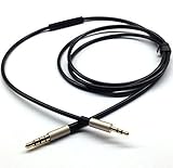 NewFantasia 3.5mm - 2.5mm Male Replacement Cable with Remote and Mic, 1.2 Meter, Black