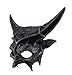 Silver Painted Plastic Metallic Horned Demon Goat Man Half Face Mask Adult Devil Masquerade Costume