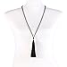 Isaloe Tassel Pendant Necklace Crystal Beaded Long Necklaces for Women Y Shaped Handmade Sweater Necklaces Chain