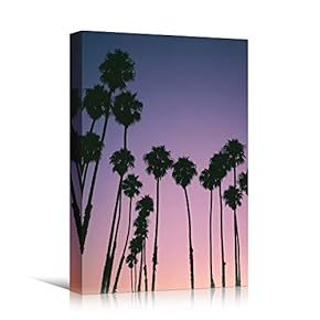 signwin Canvas Wall Art Silhouette Palm Tree Bedroom...