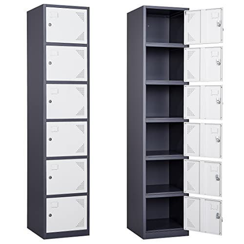 SISESOL Metal Locker Storage Cabinet with Doors and Shelves Metal ...
