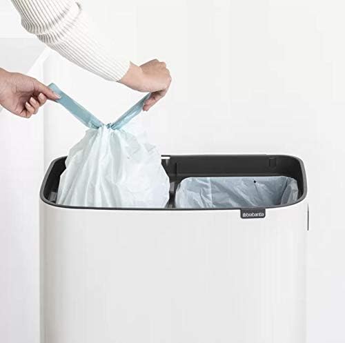 Brabantia Bo Touch Bin Hi - 2 x 30L Inner Buckets (White) Large Waste/Recycling Kitchen Bin - Soft-touch, 2 inner buckets: 30 L + 30 L - Image 3
