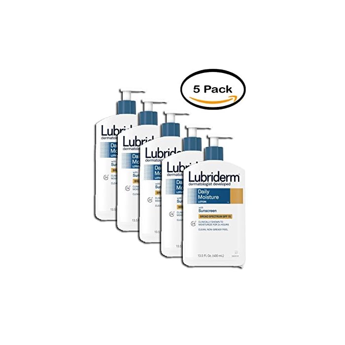Buy PACK OF 5 Lubriderm Daily Moisture Lotion With Broad Spectrum SPF