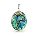 Rainbow Abalone Shell Large Oval Wishing Tree Family Tree Of Life Pendant Necklace Western Jewelry For Women .925 Sterling Silver