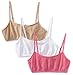 Maidenform Girls' Crop Bra 3 Pack, Nude/Pink/White, Medium