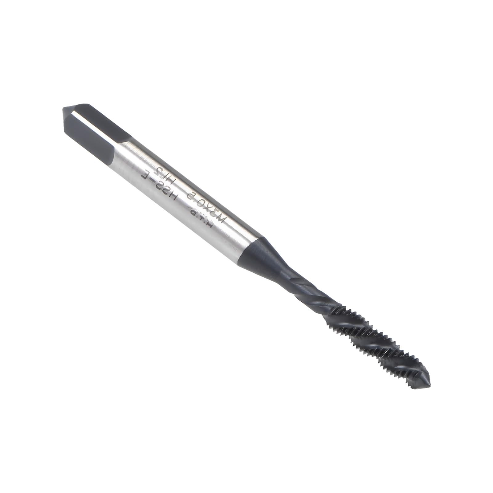 Boxonly Spiral Flute Thread Tap M3 x 0.5mm, for Processing Blind Holes and Sticky Materials, HSS Nitriding Coated, H2 Tolerance, Metric Machine Threading Tap Screw Thread Tapping Tool, 1pcs