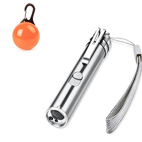 Rechargeable Cat LED Light Chaser 3 IN 1 Multi-Function LED Red Dot, Flashlight and UV light Interactive Chaser Toy Training Tool with FREE LED Pet Security Pendant and USB Cable, KID FRIENDLY - Thumbnail 5