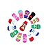 LifeWheel Pet Cat Dog Paw Protection Traction Control Indoor Anti-Slip Knit Cotton Socks 5 Sets (Random Color)