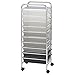 ECR4Kids 10-Drawer Mobile Organizer, Grey