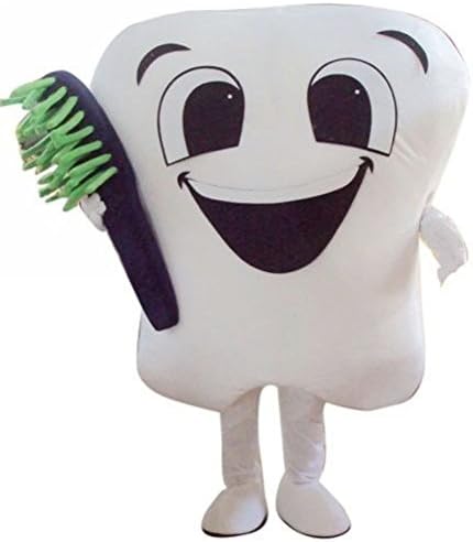 Tooth Mascot Costume Fancy Dress Outfit for Dentist Advertising Adult Size