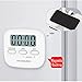 HAOBAIMEI Digital Kitchen Timer, Simple Operation, Minute Second Count Up and Countdown, Loud Alarm, Low Energy Consumption, Magnetic Backing, Stand, White, Batteries Included (2)