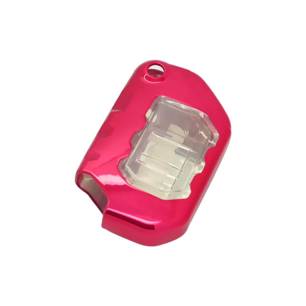 BROVACS Soft TPU Case Shell Cover Protector Holder Compatible with JEEP Wrangler JL JLU Gladiator JT Flip Remote Key Fob 2 3 4 Button SV9750 Red