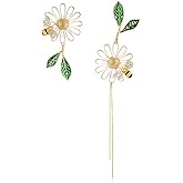 Enamel Daisy Flower Stud Earrings,Cute Bee Rhinestone Sunflower Dangle Earrings Long Tassel Daisy Petal Earrings Jewelry for Women