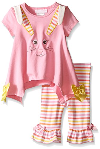 Bonnie Baby Baby Bunny Face Playwear Set, Pink, 24 Months