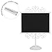 MyGift Stylish Vintage White Metal Frame Semi-Permanent Chalkboard Display Sign Stand