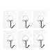 Rulaii Adhesive Wall Hooks (Max: 15lb) - Powerful Nail Free Transparent Reusable Heavy Duty Sticky Wall & Ceiling Hooks for Bathroom Kitchen (6 pcs)