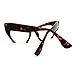 AStyles - Semi Rimless Cut Off Bottom Razor Clear Lens Cat Eye Glasses (Brown, Clear)