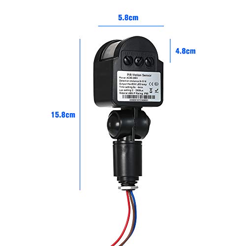 OWSOO Outdoor 180 Degree PIR Induction Motion Sensor Detector Wall LED Light Auto Switch IR Human Infrared Detector Waterproof 12M Home Safety