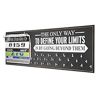 Running On The Wall-Gifts for Runners-Marathon Medal Display-Race Day Bibs Holder & Medal Rack for Running - Awards Hanger-The ONLY Way to Define Your Limits....