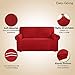 Easy-Going Stretch Loveseat Slipcover 1-Piece Sofa Cover Furniture Protector Couch Soft with Elastic Bottom for Kids Polyester Spandex Jacquard Fabric Small Checks (Loveseat, Christmas Red)