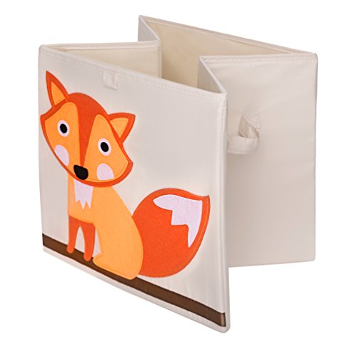Murtoo Toy Bin Foldable Storage Cube Box Eco Friendly Fabric Toy Storage Cubes Organizer for Kids Toy Chest, 11 Inch (Fox)