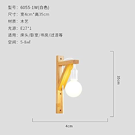 Licht Wandleuchte Industrie Wind Massivholz Gurtel Schalter Stecker Gang Treppe Minimalistisch Moderne Kreative Schlafzimmer Nacht Bett Wohnwand Amazon De Beleuchtung