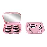 False Eyelash Case Holder Pink - Three Tier Box, Organizer for Travel, Strip Lash Storage Container