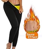 LAZAWG Women Slimming Sweat Ankle Long Pants Sauna Hot Thermo Burn Fat Yoga Legging Body Shaper For Weight Loss