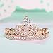 Similanka Women's Crown Tiara Rings Exquisite 18K Rose Gold Plated Princess Tiny CZ Diamond Accented Promise Rings for Her Size 5-10 (Rose Gold, 7)