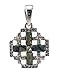 Nazareth Store Catholic Shell Jerusalem Cross Pendant Silver Crucifix for Women & Men Holy Land
